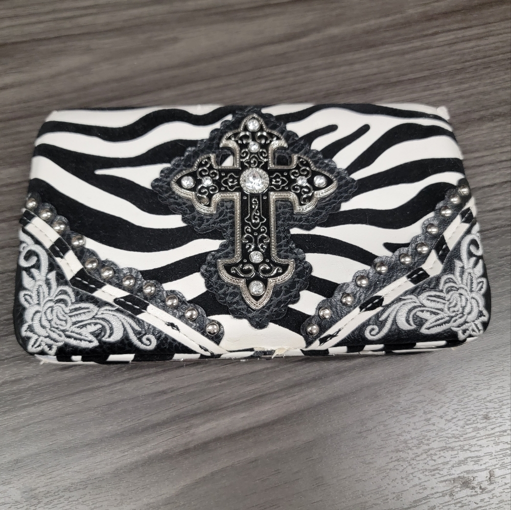 Zebra clutch wallet